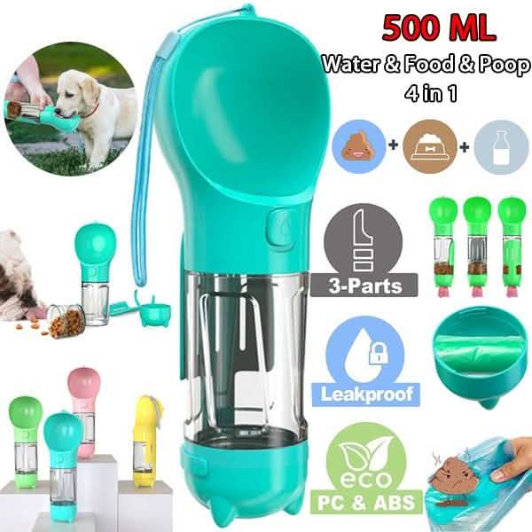 4-in-1 Portable Dog Water Bottle Dispenser