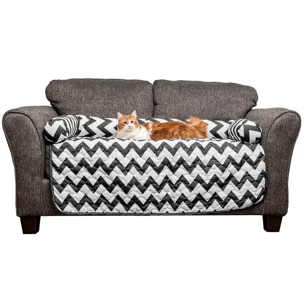 Chevron Reversible Quilted Pet Bed Chair Cover - Assorted Sizes