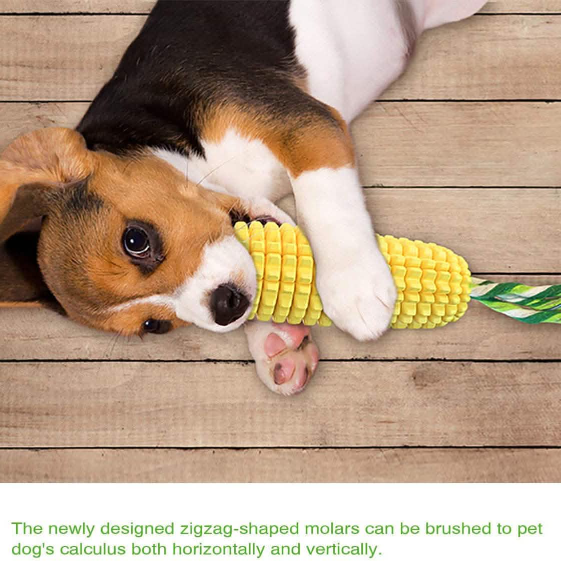 Indestructible Tough Durable Chew Corn Squeaker Interactive Dog Toys